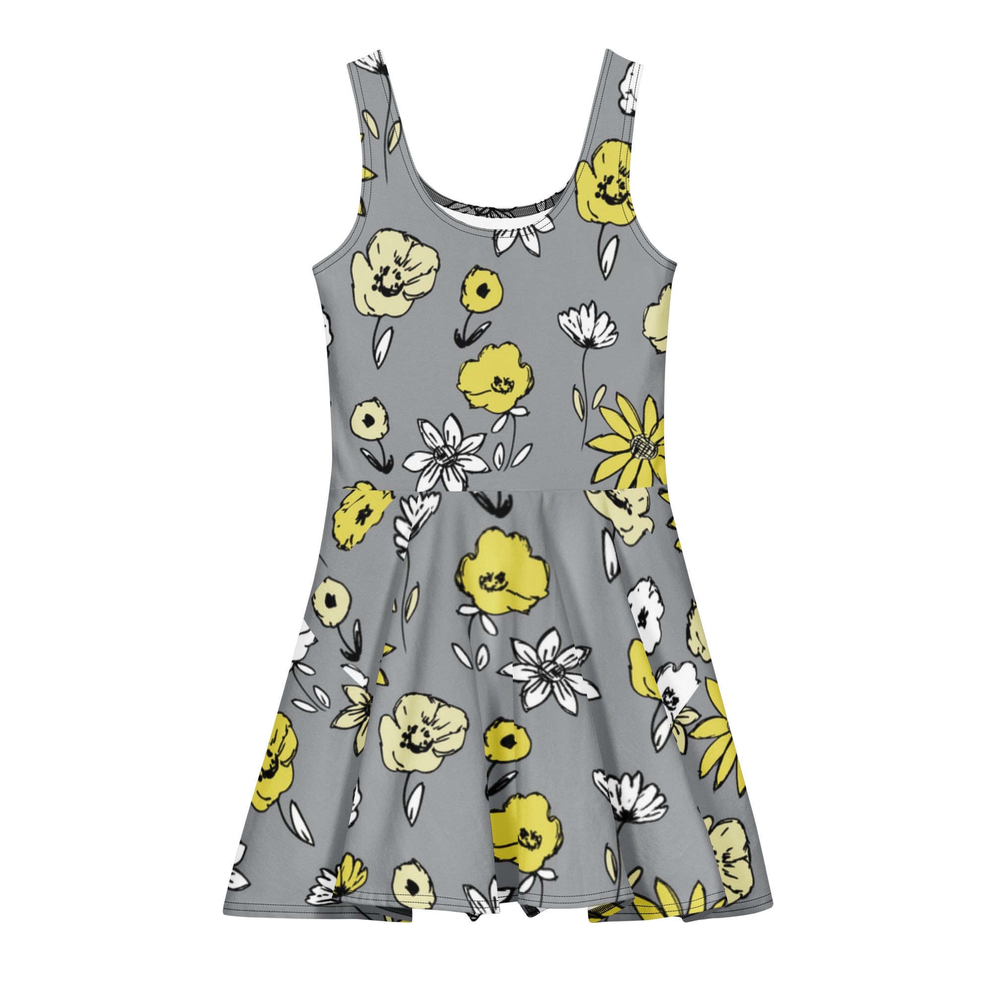 Cotton Skater Dress — Sunshine Bloom Print