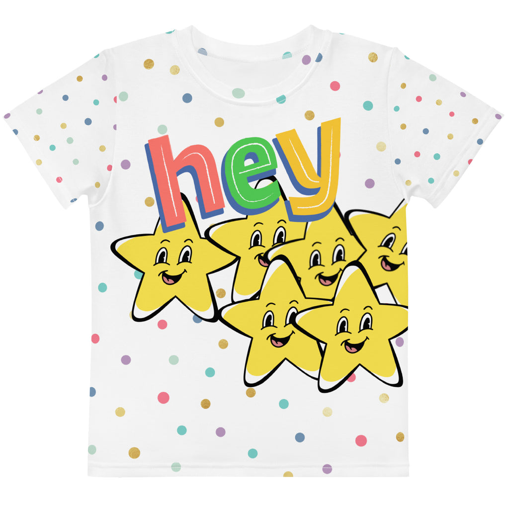 Hey Stars Kids Tee — Confetti Polka Dot All-Over Print