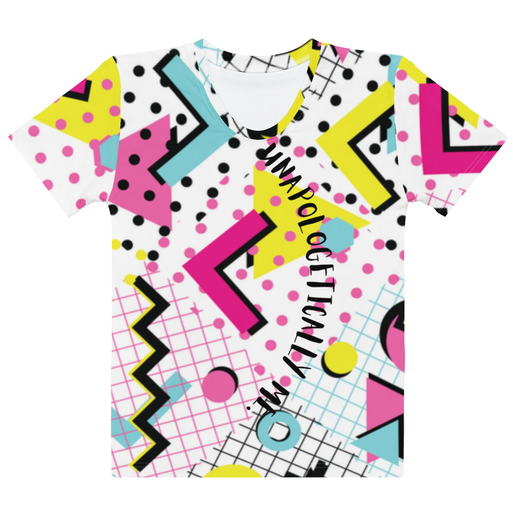 Neon 90s Geometric Tee — White