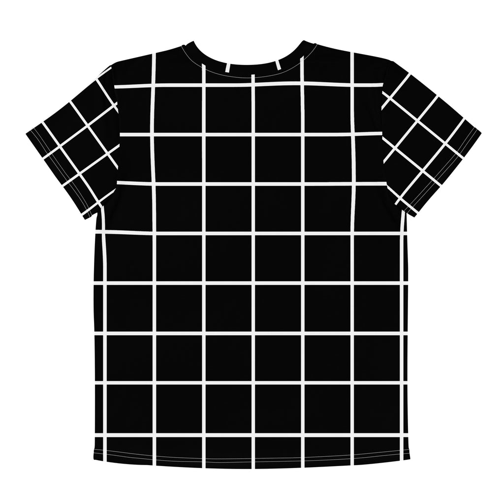 Coffee Bear Retro Kids Tee — Black