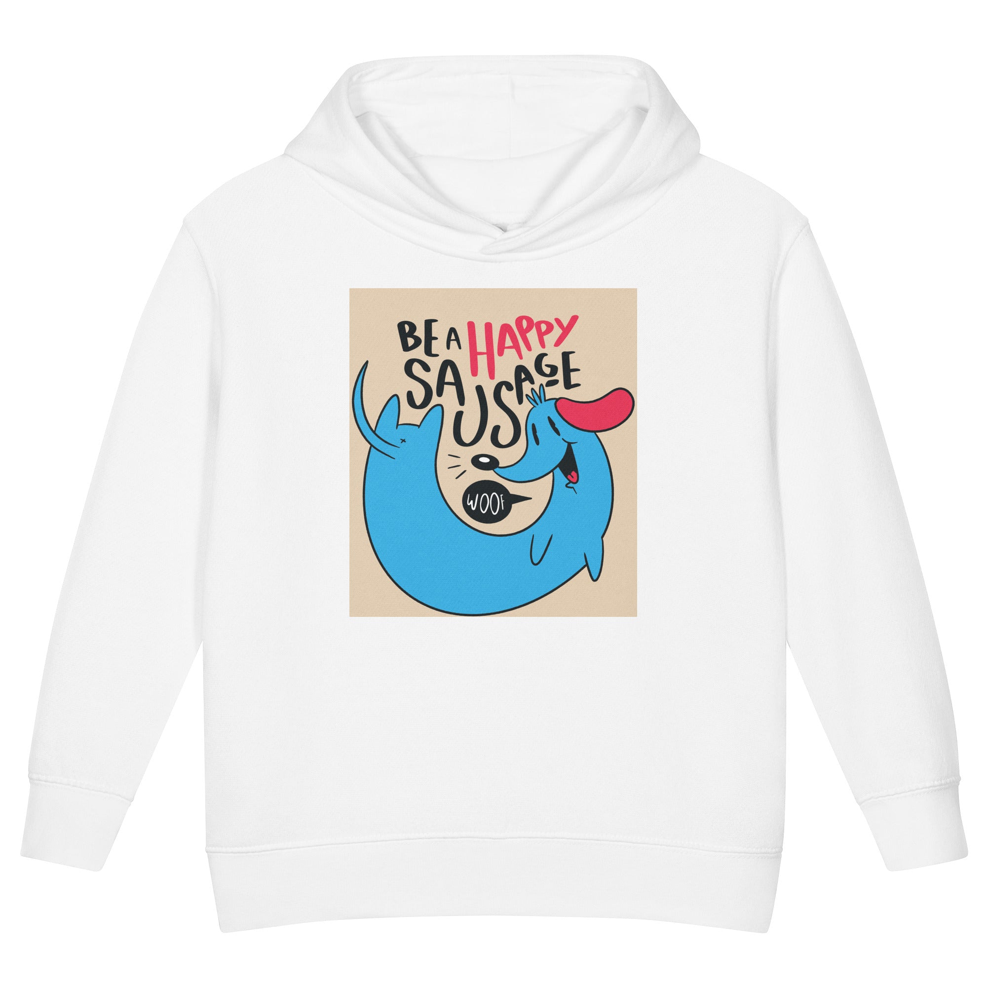 Toddler Fleece Pullover Hoodie — Happy Sausage Print