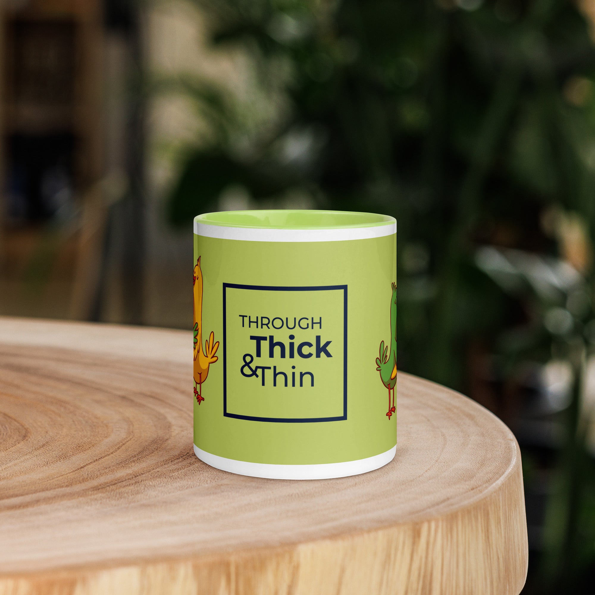 Ceramic Mug — Through Thick & Thin Print (Green)